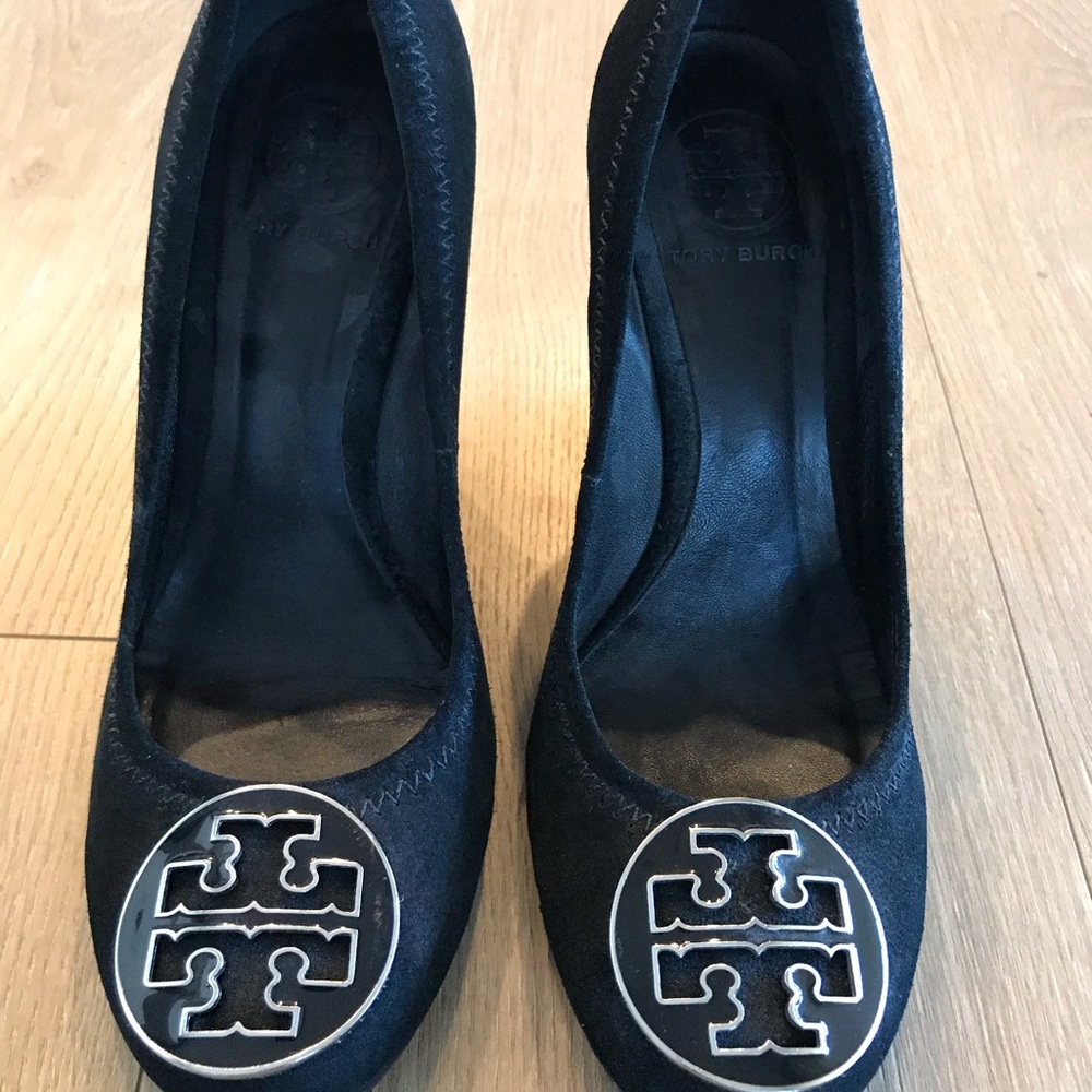 Tory Burch black wedges.